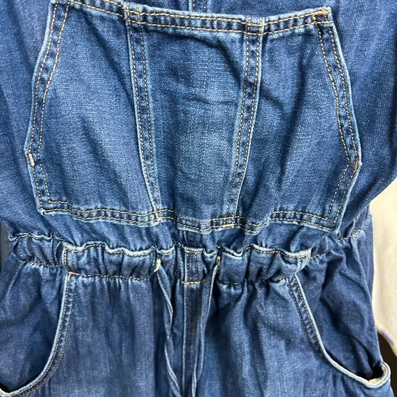 Free People We The Free Midnight Interlude Shortall Denim Size Small Blue